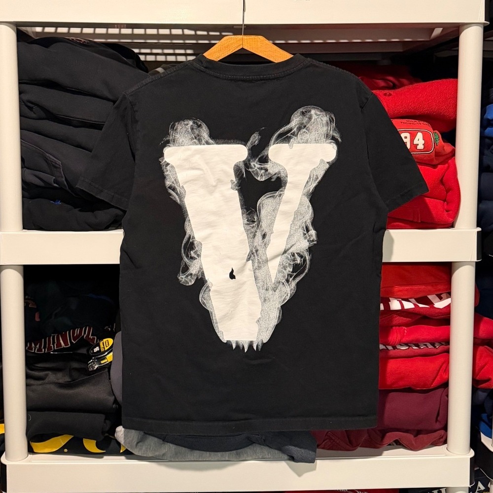 Vintage y2k V-Lone Smoke Angel Skeleton Black Mens Medium Shirt